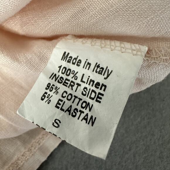 Terzo Millennio Italy Linen Sleeveless Dress Womens Size Small Pale Pink - Picture 10 of 12